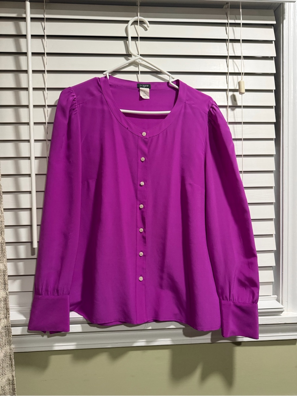 J. Crew Women's Purple Button-Front Blouse